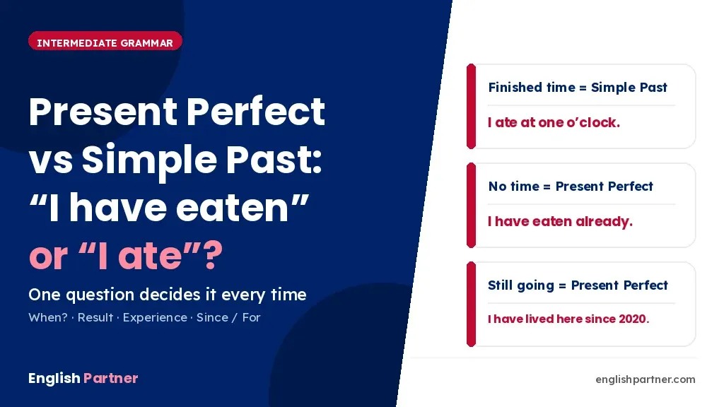 Present Perfect vs Simple Past – I have eaten or I ate – the one-question test