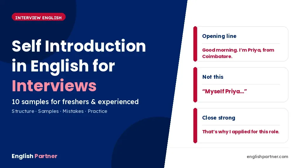Self introduction in English for interview – 10 samples for freshers and experienced candidates