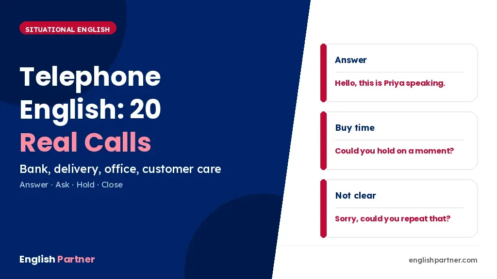 Telephone conversation in English – 20 real call examples for bank, delivery and office