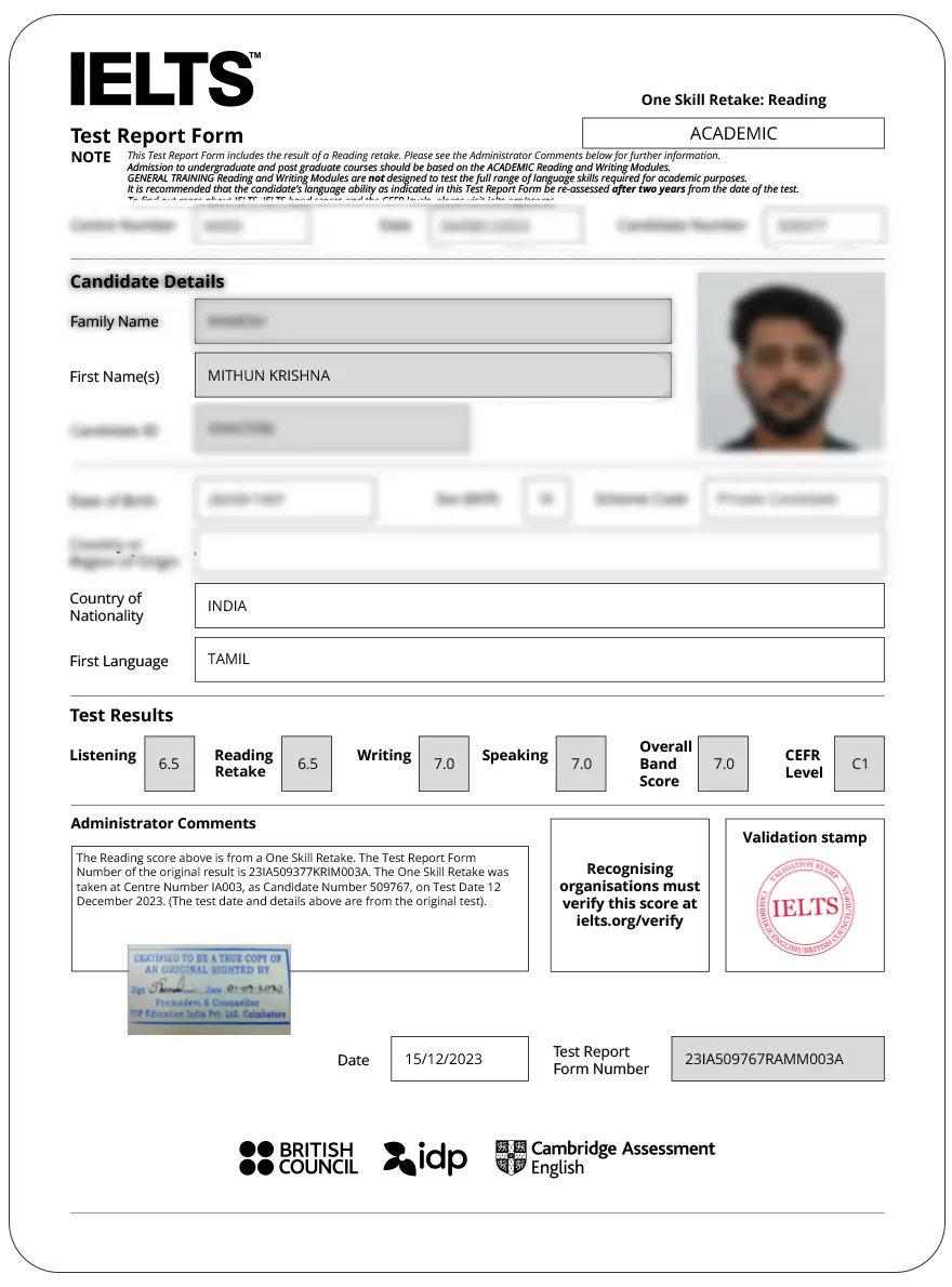 Scorecard 2 IELTS