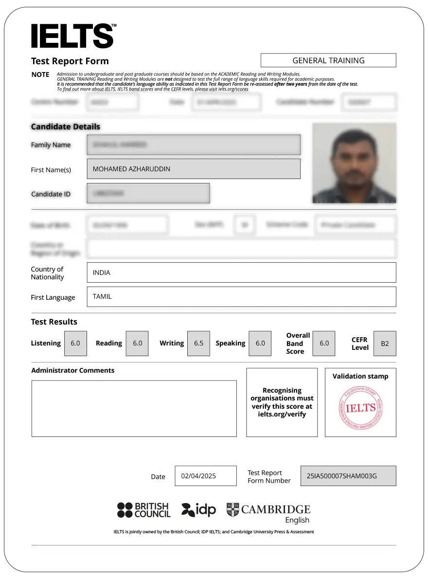 Scorecard 3 IELTS